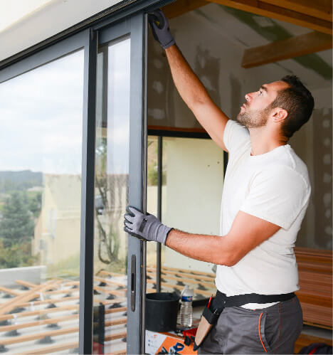 Premium steel door features illustration